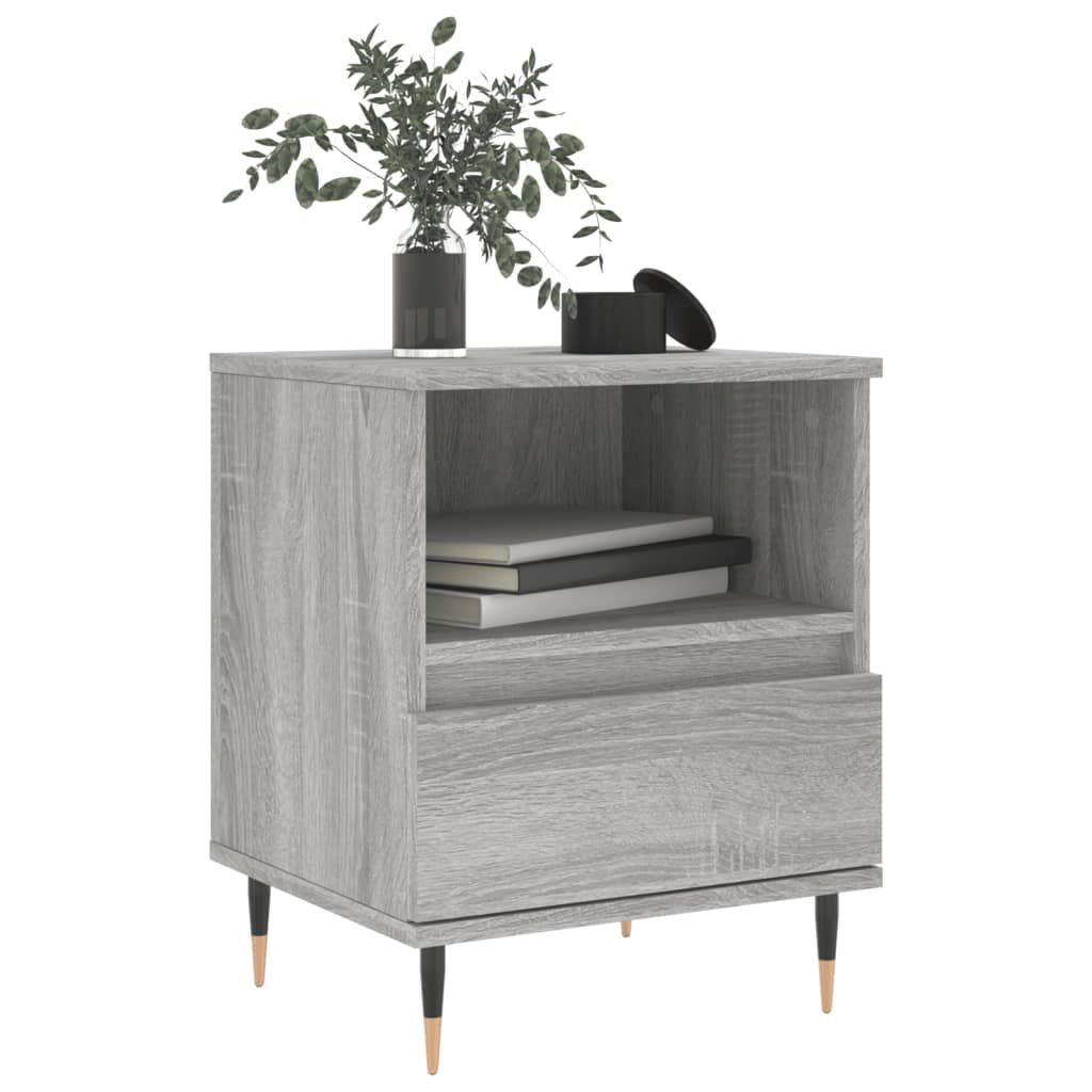 vidaXL Κομοδίνα 2 τεμ. Γκρι Sonoma 40 x 35 x 50 εκ. από Επεξεργ. Ξύλο