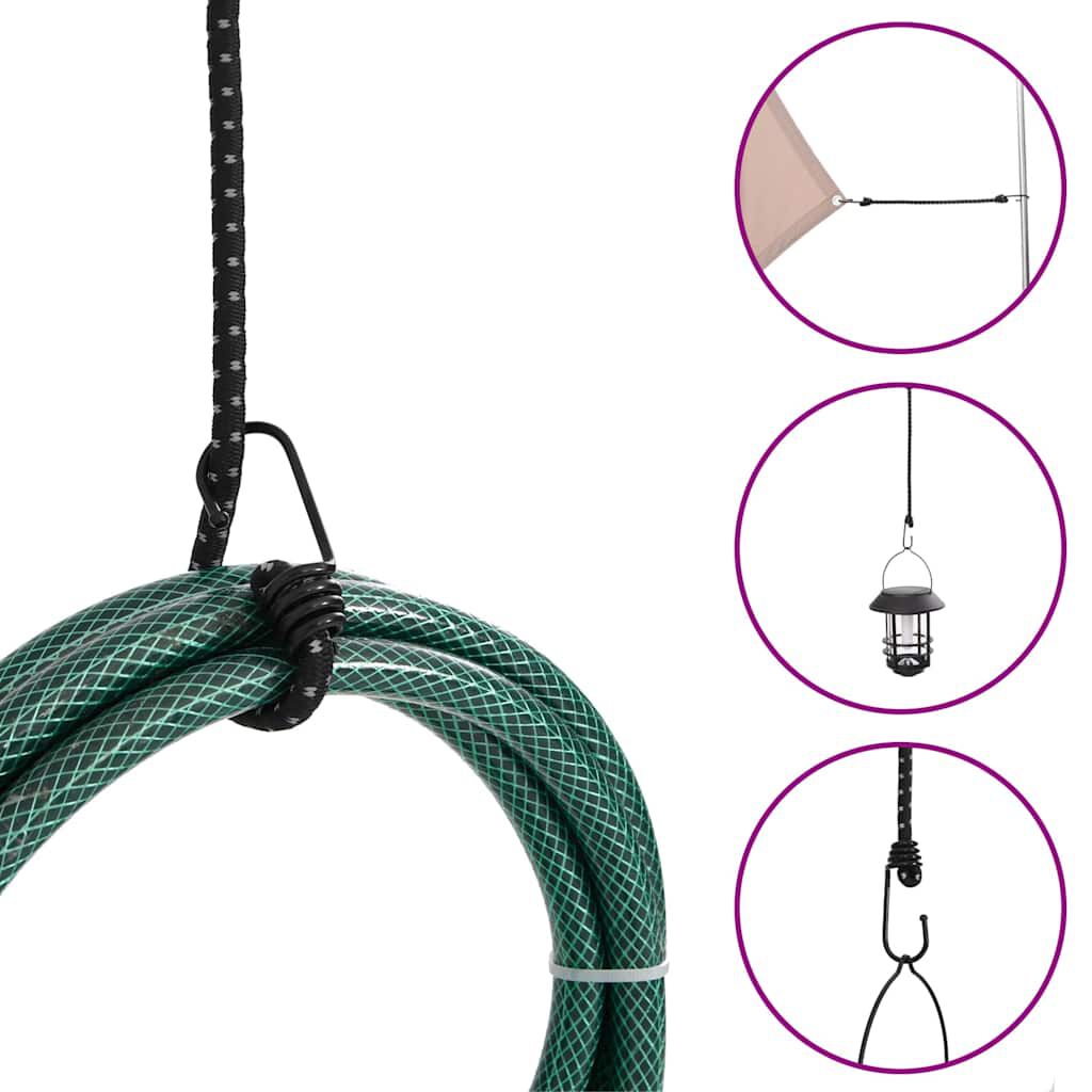 vidaXL Κορδόνια Ελαστικά Bungee με Γάντζο/Ανακλ. Ταινίες 50 τεμ 88 εκ.