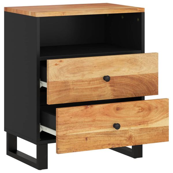 vidaXL Κομοδίνο 50 x 33 x 62 εκ. Μασίφ Ξύλο Ακακίας & Επεξ. Ξύλο