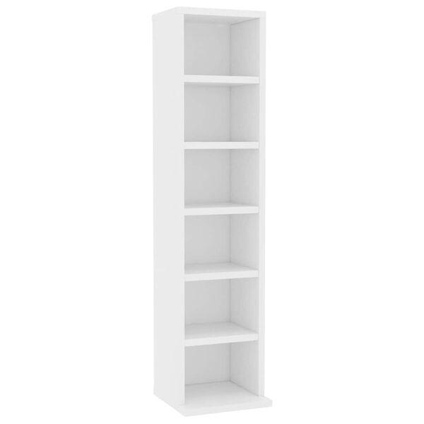 vidaXL Έπιπλο για CD Λευκό 21 x 20 x 88 εκ. από Επεξεργασμένο Ξύλο