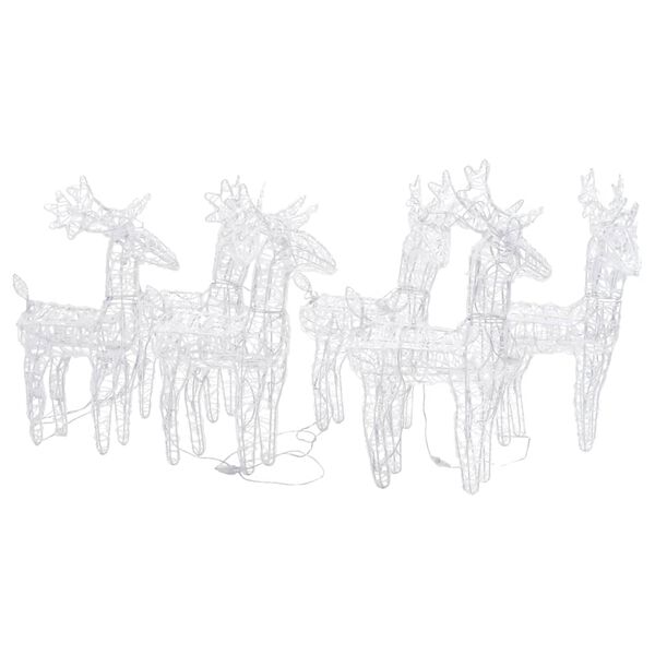 vidaXL Χριστουγεννιάτικοι Τάρανδοι 6 τεμ. 240 LED Πολύχρωμοι Ακρυλικοί