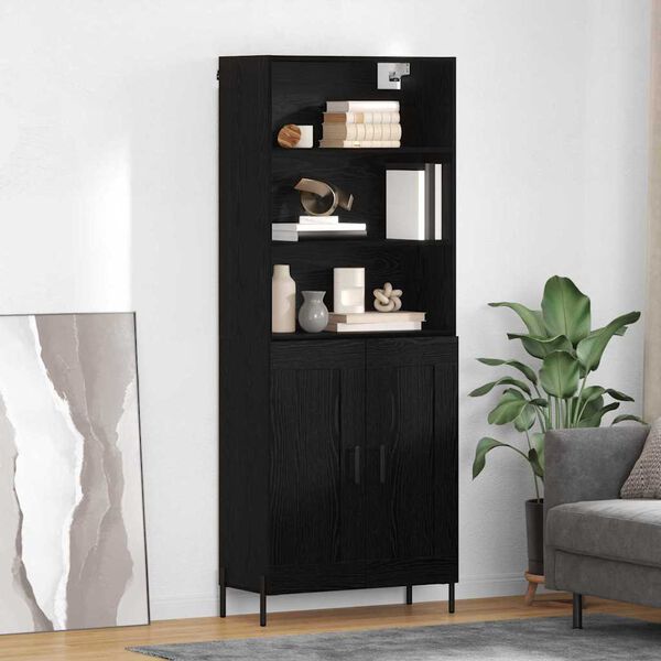 vidaXL Highboard &Mu;&alpha;ύ&rho;&eta; &delta;&rho;&upsilon;&sigmaf; 69,5 x 34 x 180 &epsilon;&kappa;. &Epsilon;&pi;&epsilon;&xi;&epsilon;&rho;&gamma;&alpha;&sigma;&mu;έ&nu;&omicron; &xi;ύ&lambda;&omicron;