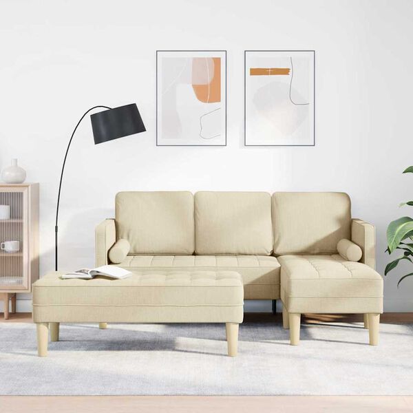 vidaXL Σετ Καναπέ 2 pcs Κρεμ 173 x 131 x 67 εκ ύφασμα