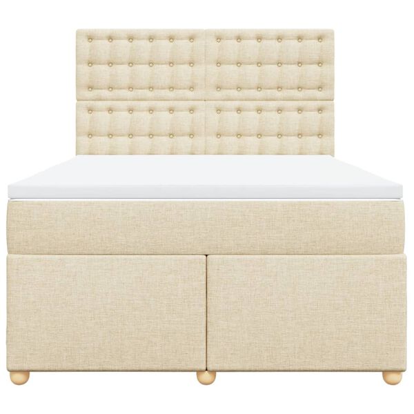 vidaXL &Kappa;&rho;&epsilon;&beta;ά&tau;&iota; Boxspring &mu;&epsilon; &Sigma;&tau;&rho;ώ&mu;&alpha; &Kappa;&rho;&epsilon;&mu; 160x200 &epsilon;&kappa;. &Upsilon;&phi;&alpha;&sigma;&mu;ά&tau;&iota;&nu;&omicron;