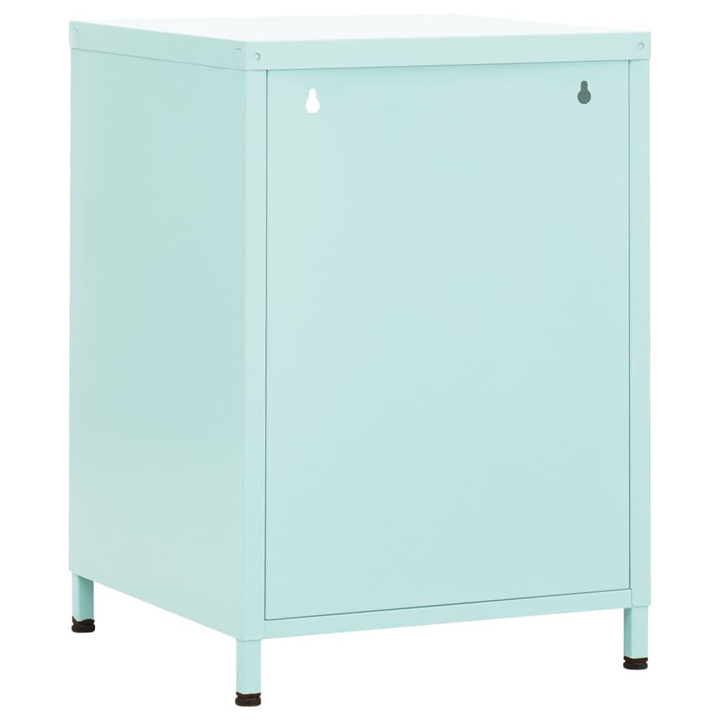vidaXL Κομοδίνα 2 τεμ. Χρώμα Μέντας 35 x 35 x 51 εκ. Ατσάλινα