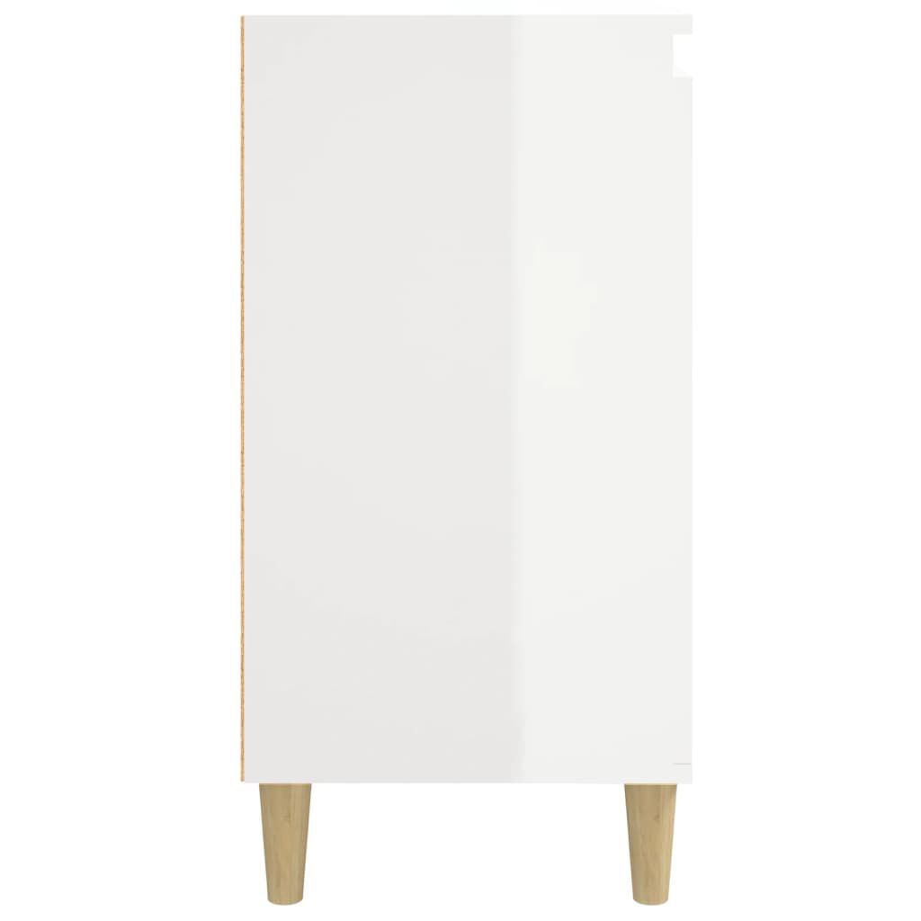 vidaXL Κομοδίνα 2 τεμ. Γυαλ. Λευκό 40x35x70 εκ. από Επεξεργασμένο Ξύλο