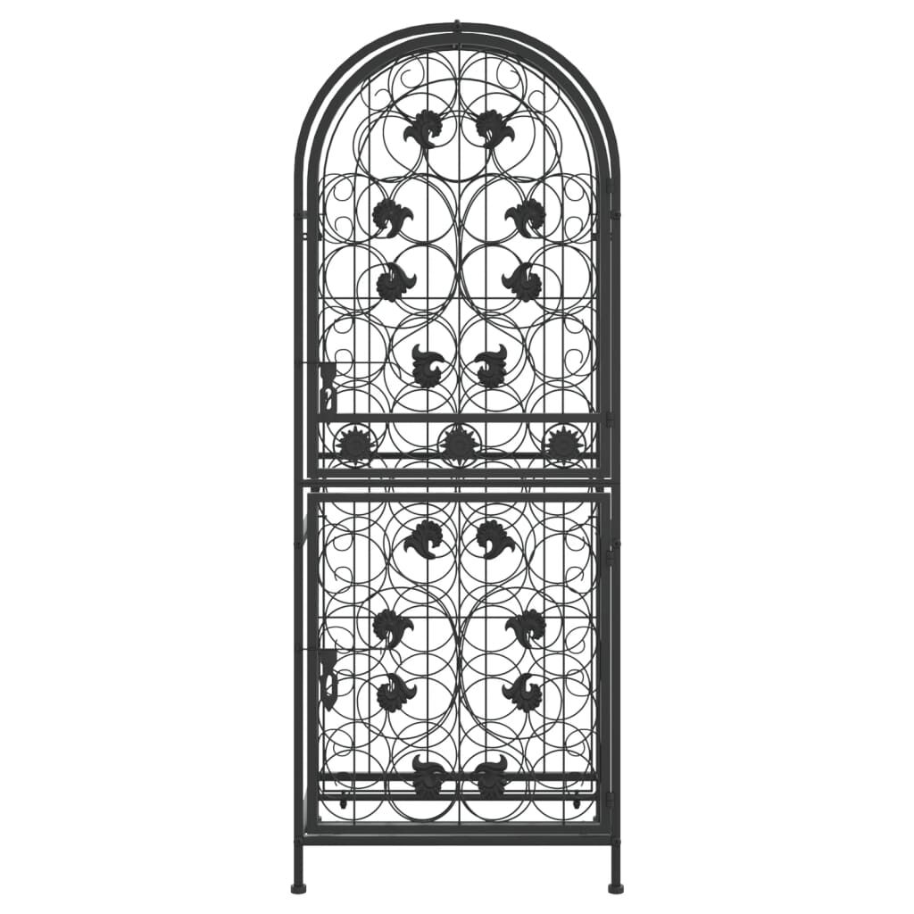 vidaXL Ραφιέρα Κρασιών 41 Μπουκ. Μαύρη 45x36x120 εκ. Σφυρήλατο Σίδερο