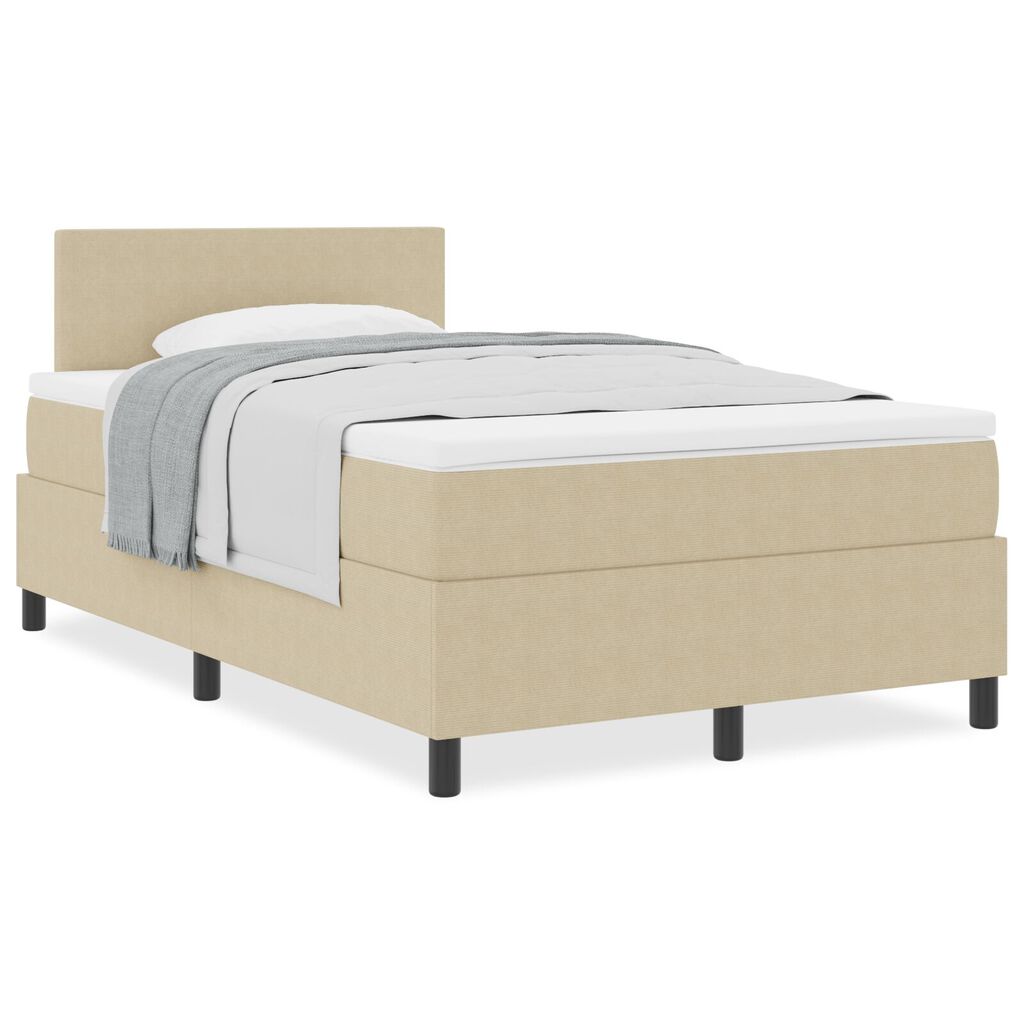 vidaXL Κρεβάτι Box Spring με Στρώμα Γαλάζιο Γκρι 120x200 εκ. Ύφασμα βελούδου