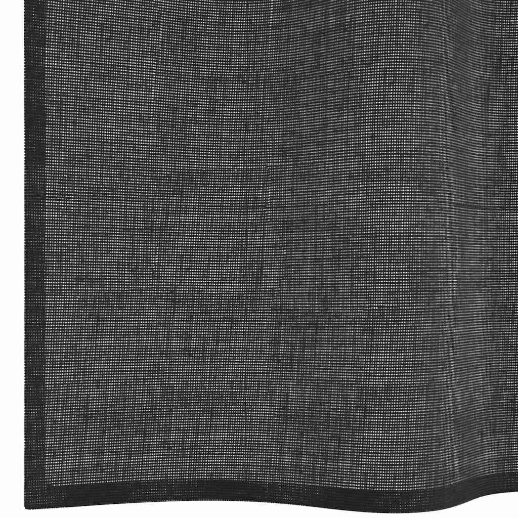 vidaXL Κουρτίνες Voile με ροδέλες 2 τεμάχια Μαύρο 140x300 εκ.