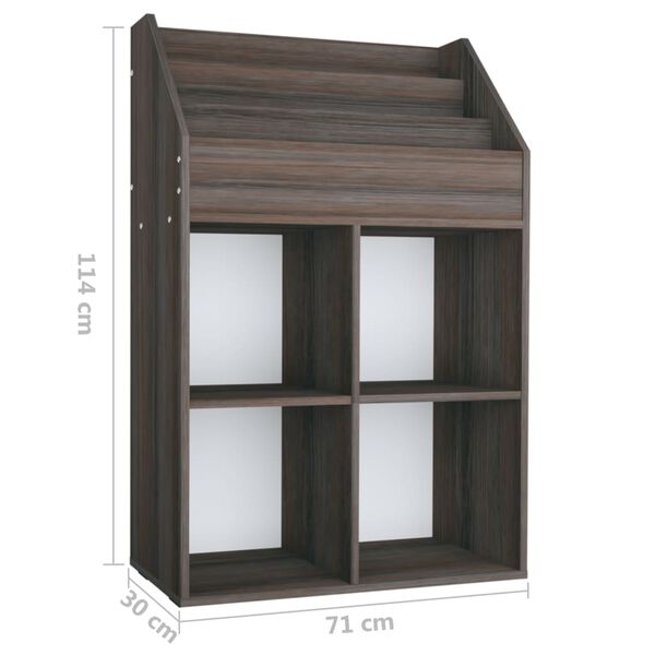 vidaXL Παιδική Ραφιέρα Περ. Γκρι/Sonoma Δρυς 71x30x114εκ Επεξ. Ξύλο