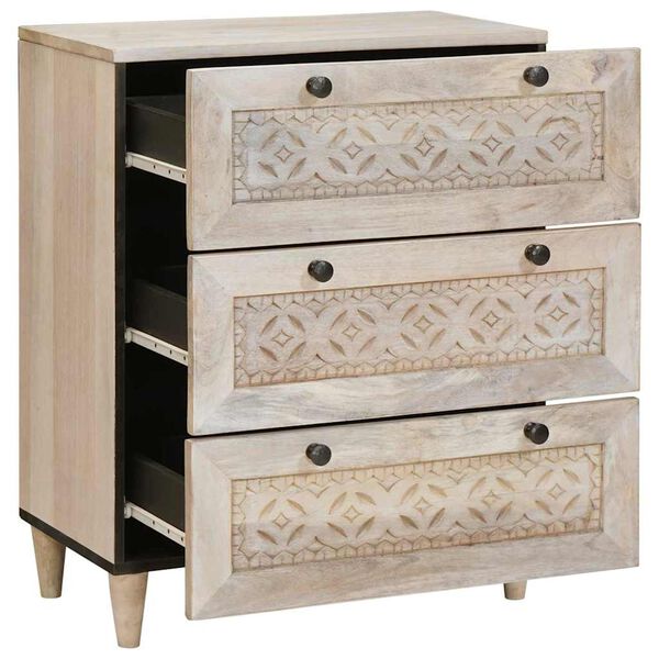 vidaXL Πλαϊνό γραφείο Λευκό 60 x 33 x 75 cm Μασίφ ξύλο μάνγκο