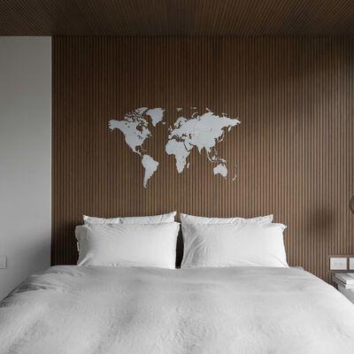 MiMi Innovations Παγκόσμιος Χάρτης Luxury Λευκός 130 x 78 εκ. Ξύλινος