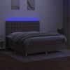 vidaXL &Kappa;&rho;&epsilon;&beta;ά&tau;&iota; Boxspring &mu;&epsilon; &Sigma;&tau;&rho;ώ&mu;&alpha; & LED Taupe 160x200 &epsilon;&kappa;. &Upsilon;&phi;&alpha;&sigma;&mu;ά&tau;&iota;&nu;&omicron;
