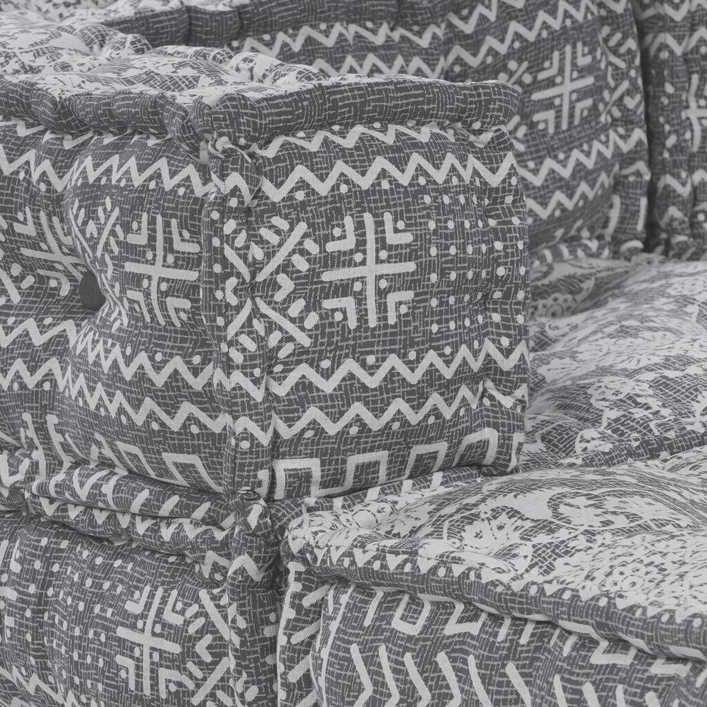 vidaXL Καναπές Με 4 Θέσεις Modular Pouffe, Μετατρέψιμος, Ανοιχτό Γκρι Υφάσμα