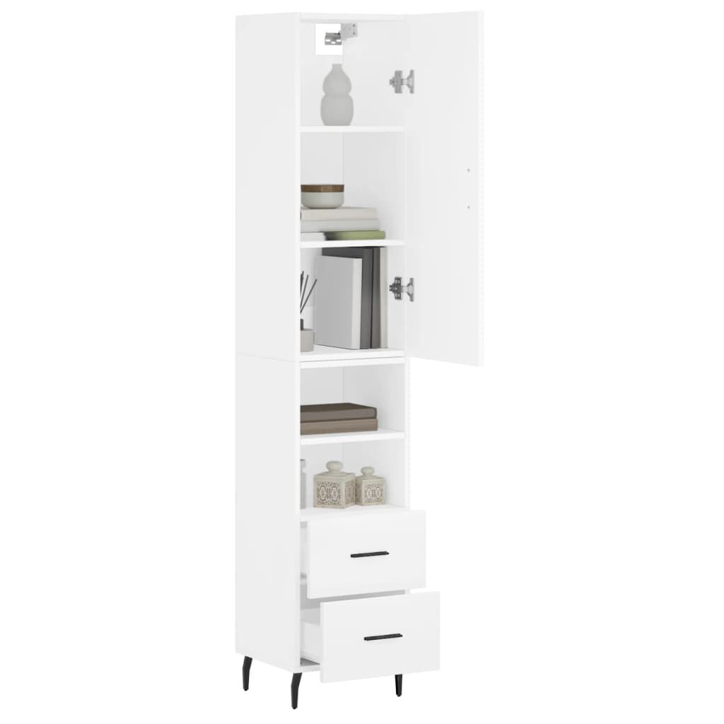 vidaXL Ντουλάπι Λευκό 34,5 x 34 x 180 εκ. από Επεξεργασμένο Ξύλο