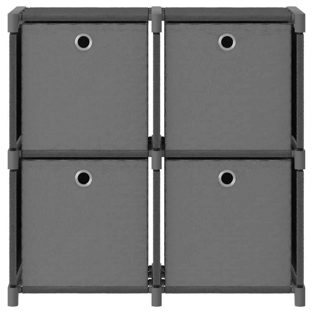 vidaXL Ραφιέρα με 4 Κύβους & Κουτιά Γκρι 69x30x72,5 εκ. Υφασμάτινη