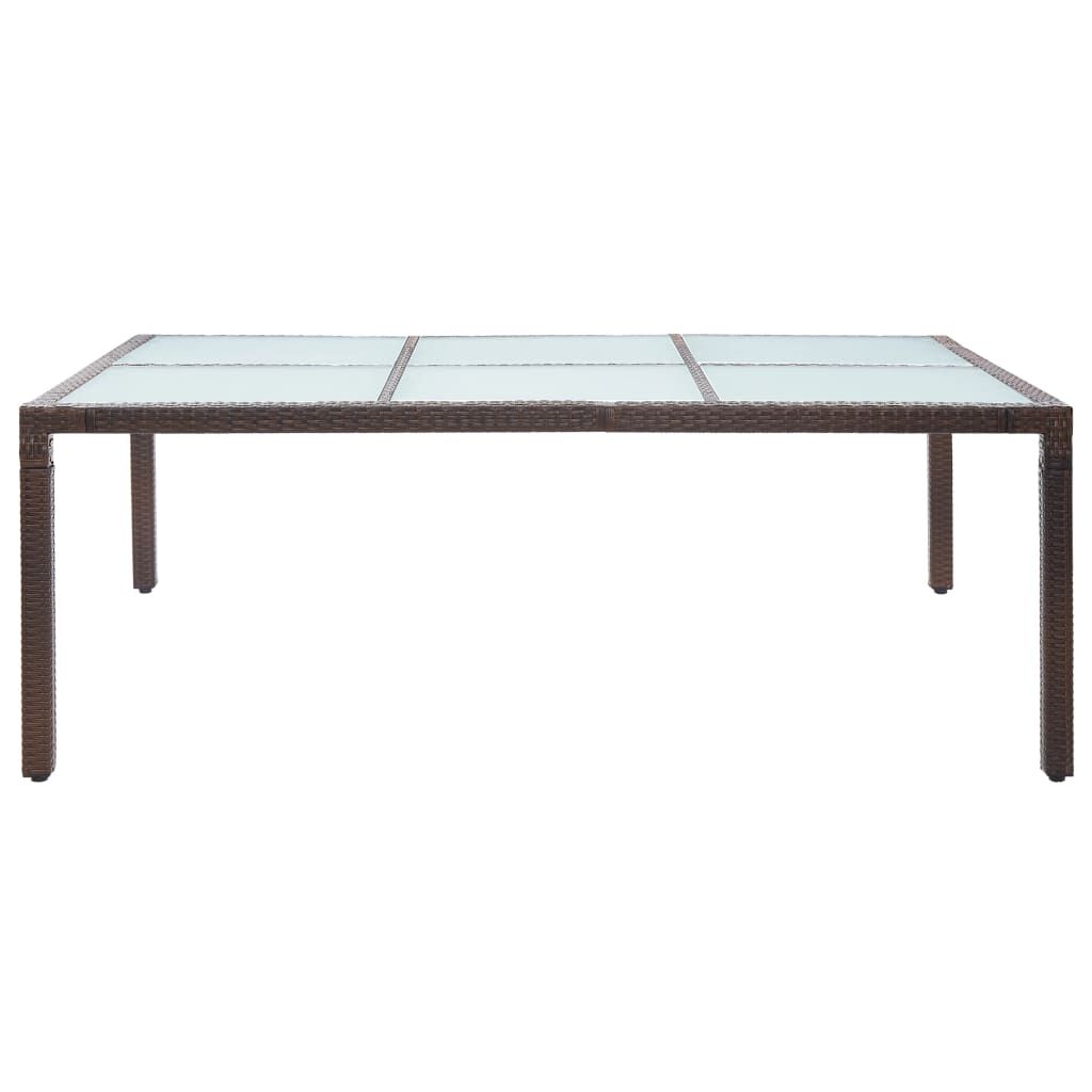 vidaXL Τραπεζαρία Εξωτερικού Χώρου Καφέ 200x150x74 εκ. Συνθετ. Ρατάν