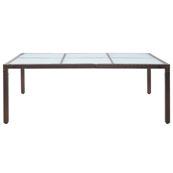 vidaXL Τραπεζαρία Εξωτερικού Χώρου Καφέ 200x150x74 εκ. Συνθετ. Ρατάν