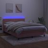 vidaXL &Kappa;&rho;&epsilon;&beta;ά&tau;&iota; Boxspring &mu;&epsilon; &Sigma;&tau;&rho;ώ&mu;&alpha; & LED &Rho;&omicron;&zeta; 140x190 &epsilon;&kappa;. &Beta;&epsilon;&lambda;&omicron;ύ&delta;&iota;&nu;&omicron;