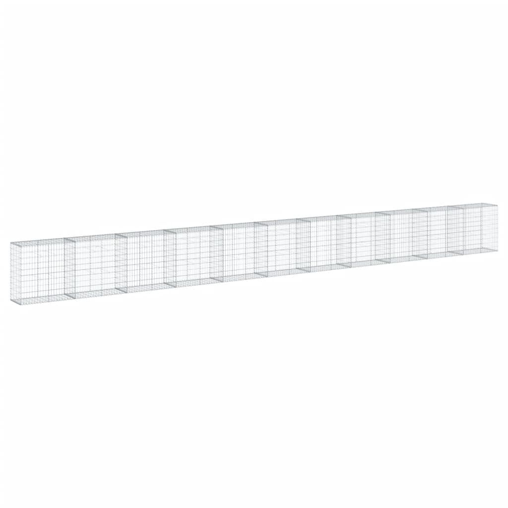 vidaXL Συρματοκιβώτιο με Κάλυμμα 1100x50x100εκ από Γαλβανισμένο Χάλυβα