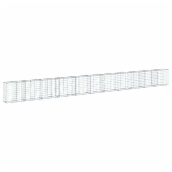 vidaXL Συρματοκιβώτιο με Κάλυμμα 1100x50x100εκ από Γαλβανισμένο Χάλυβα