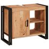 vidaXL Ντουλάπι νιπτήρα μπάνιου με πόρτα Μασίφ ξύλο ακακίας και σίδερο