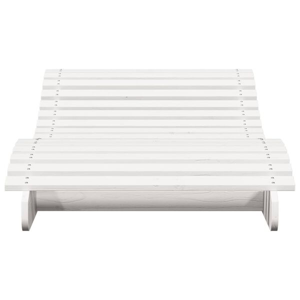 vidaXL Ξαπλώστρα Λευκό 205x80x31,5 εκ. από Μασίφ Ξύλο Πεύκου