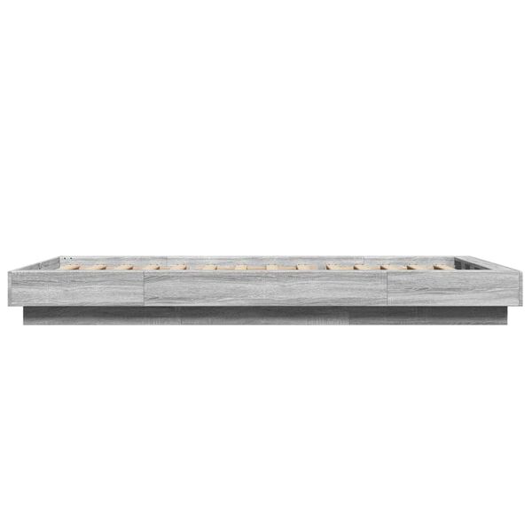 vidaXL Πλαίσιο Κρεβατιού με LED Γκρι Sonoma 75x190 εκ. Επεξεργ. Ξύλο