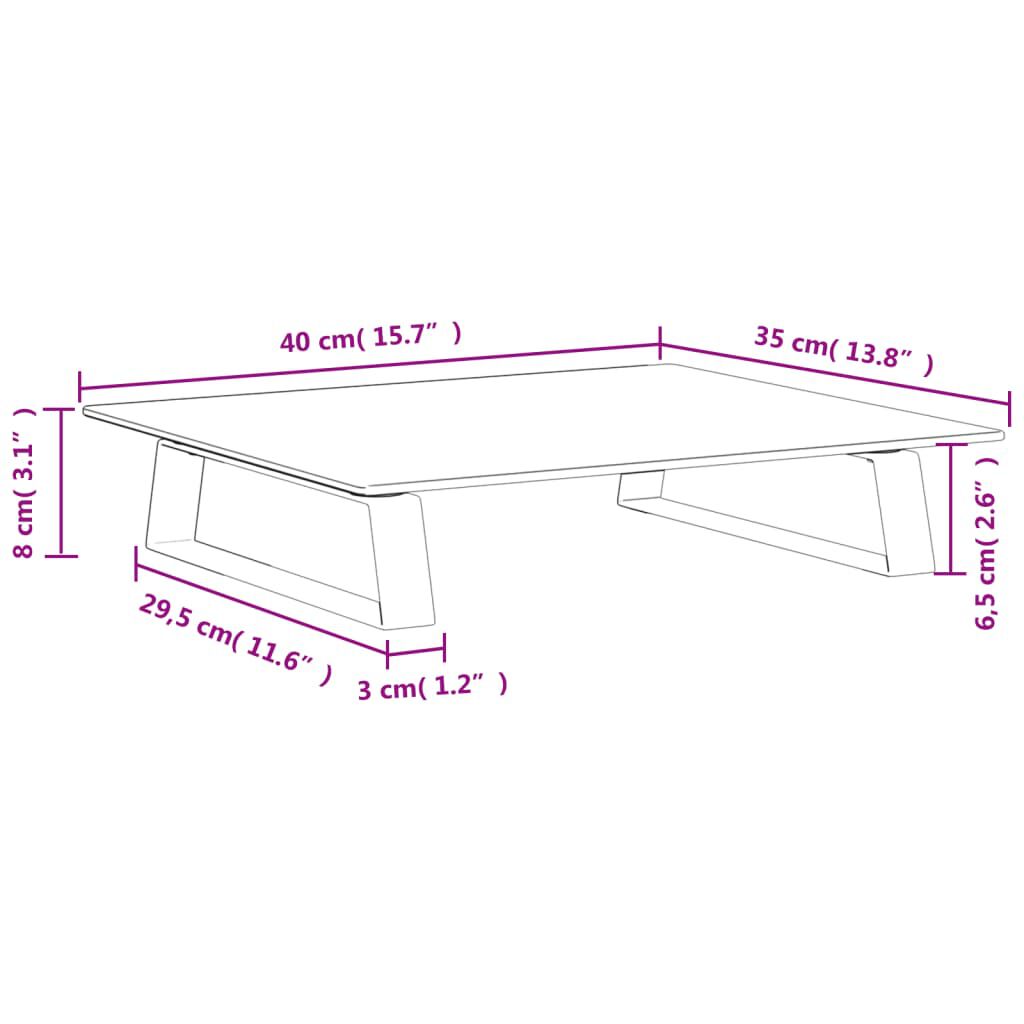vidaXL Βάση Οθόνης Μαύρη 40x35x8 εκ. από Ψημένο Γυαλί και Μέταλλο