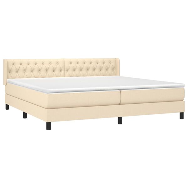vidaXL &Kappa;&rho;&epsilon;&beta;ά&tau;&iota; Boxspring &mu;&epsilon; &Sigma;&tau;&rho;ώ&mu;&alpha; &Kappa;&rho;&epsilon;&mu; 200x200 &epsilon;&kappa;. &Upsilon;&phi;&alpha;&sigma;&mu;ά&tau;&iota;&nu;&omicron;