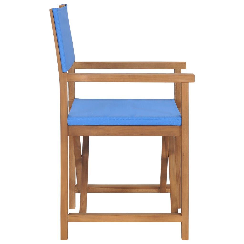 vidaXL Καρέκλα Σκηνοθέτη Μπλε από Μασίφ Ξύλο Teak