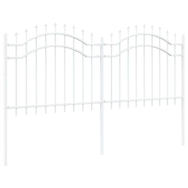 vidaXL Φράχτης Κήπου Λευκό 140 cm Ατσάλι με Επικάλυψη Πούδρας