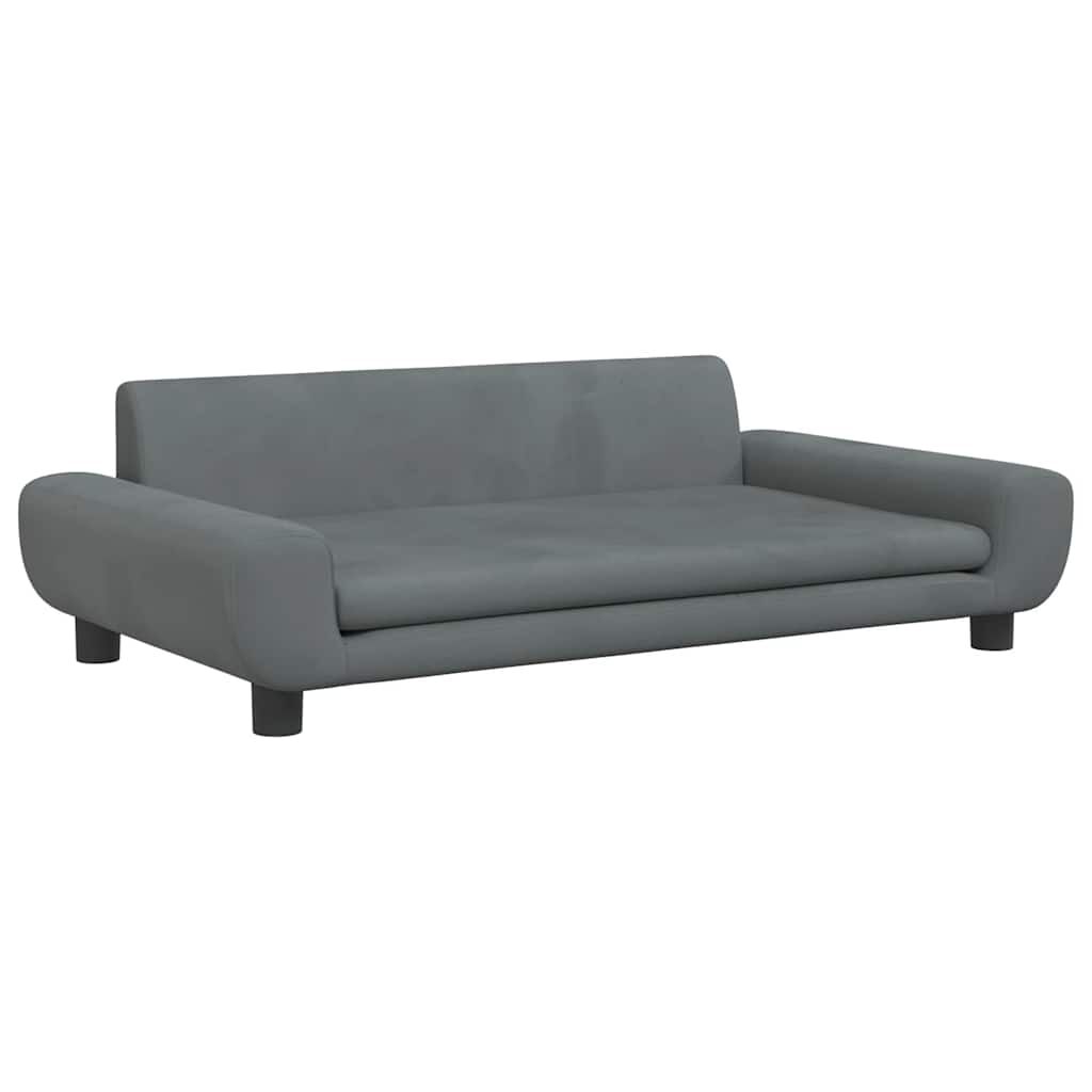vidaXL Κρεβάτι Σκύλου Σκούρο Γκρι 100 x 54 x 33 εκ. Βελούδινο