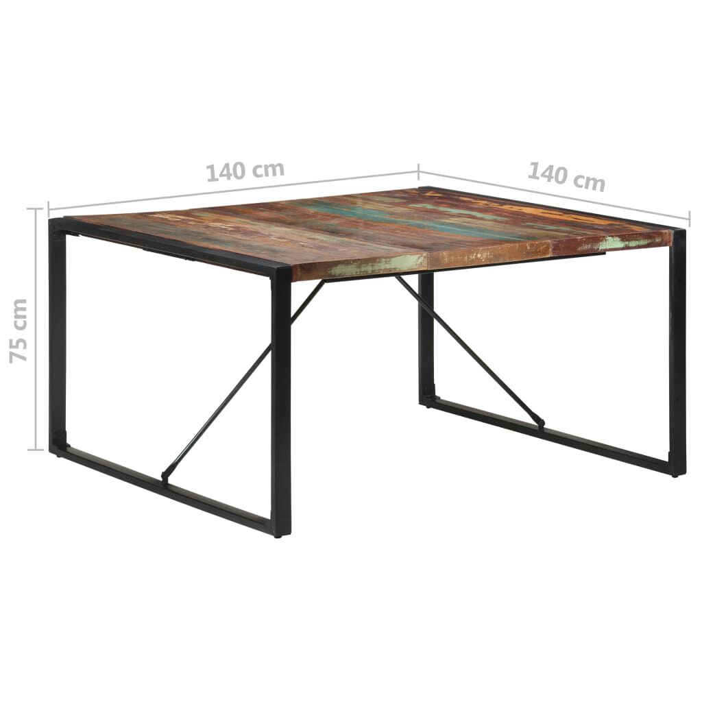 vidaXL Τραπεζαρία 140 x 140 x 75 εκ. από Μασίφ Ανακυκλωμένο Ξύλο