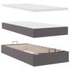 vidaXL Οθωμανικό κρεβάτι με στρώματα Γκρι 200x200cm Faux Leather