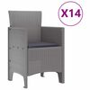 vidaXL Σέτ φαγητού για κήπο 15 pcs Ανοιχτό γκρι Rattan Polt