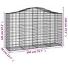 vidaXL Συρματοκιβώτια Τοξωτά 8 τεμ. 200x50x120/140 εκ. Γαλβαν. Ατσάλι