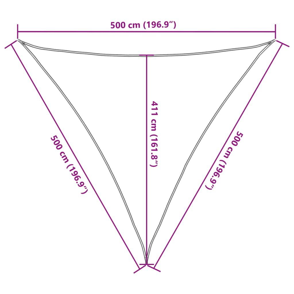 vidaXL Πανί Σκίασης Τριγωνικό Ανθρακί 5 x 5 x 5 μ. από HDPE