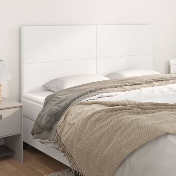 vidaXL Κεφαλάρια Κρεβατιού 4 τεμ. Λευκά80 x 5 x 78/88εκ.ΣυνθετικόΔέρμα