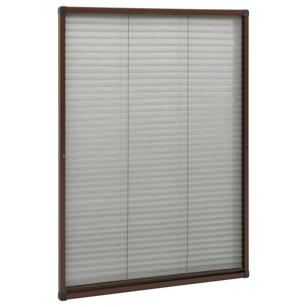 vidaXL Σήτα Παραθύρου Πλισέ Καφέ 80 x 120 εκ. από Αλουμίνιο