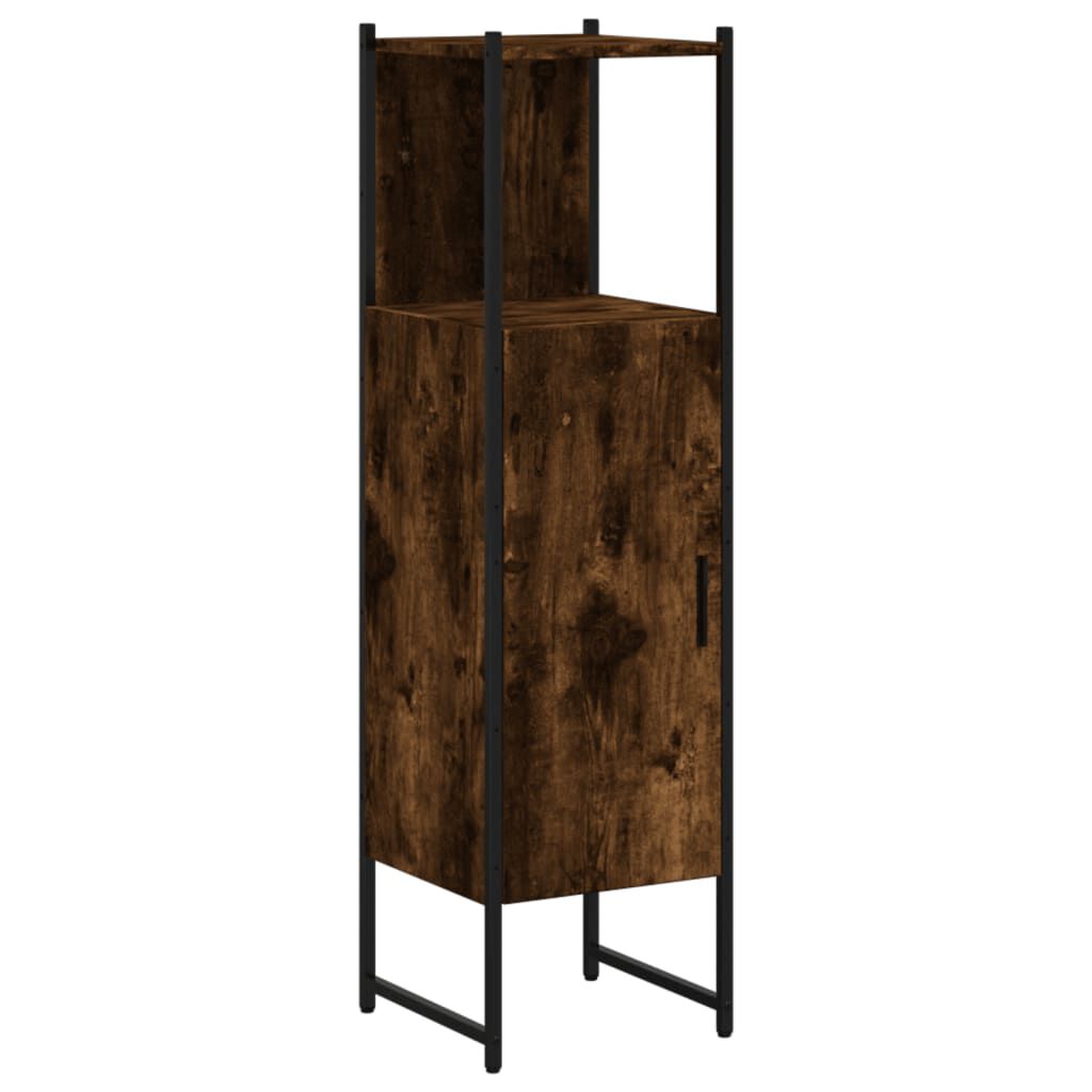 vidaXL Ντουλάπι Μπάνιου Καπνιστή Δρυς 33x33x120,5 εκ. Επεξεργ. Ξύλο