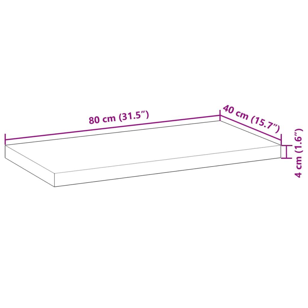 vidaXL Επιφάνεια Γραφείου Ορθογώνια 80x40x4 εκ. Μασίφ Ξύλο Ακακίας