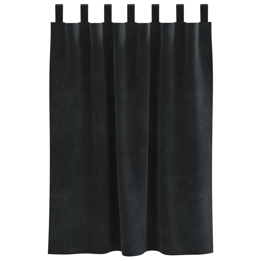 vidaXL Κουρτίνες με κουρτίνες 2 pcs Μαύρο 140 x 140 cm Βελούδο