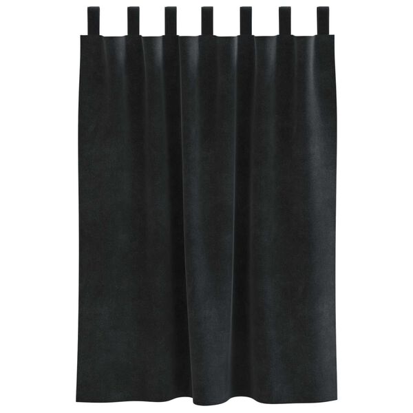 vidaXL Κουρτίνες με κουρτίνες 2 pcs Μαύρο 140 x 140 cm Βελούδο