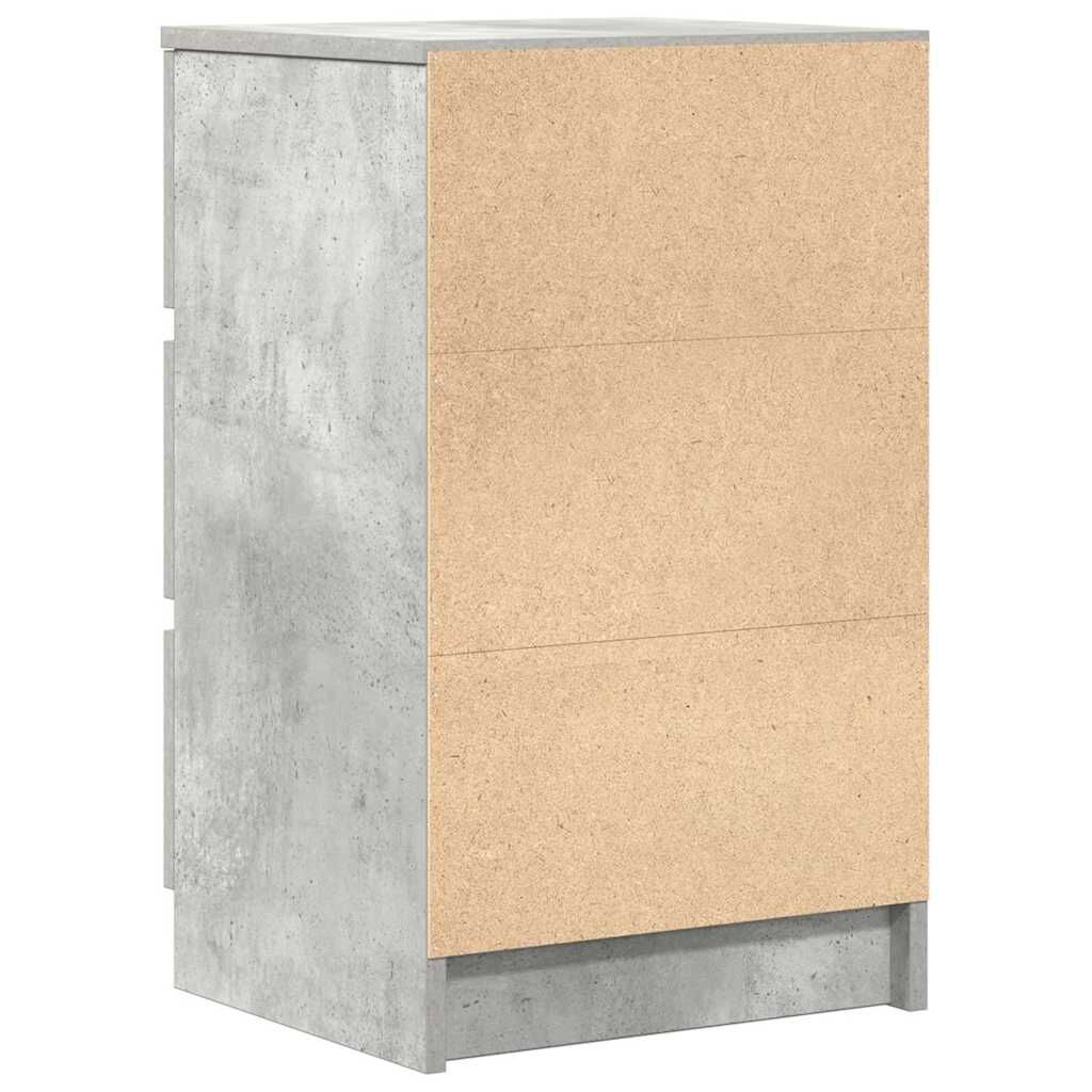 vidaXL Κομοδίνο με 3 συρτάρια Μπετόν Γκρι 39x35x65 εκ.