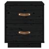 vidaXL Κομοδίνο Μαύρο 40x34x45 εκ. από Μασίφ Ξύλο Πεύκου