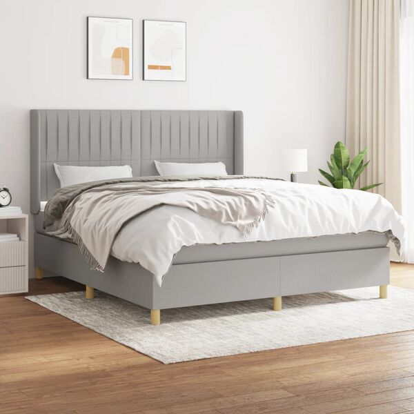 vidaXL &Kappa;&rho;&epsilon;&beta;ά&tau;&iota; Boxspring &mu;&epsilon; &Sigma;&tau;&rho;ώ&mu;&alpha; &Alpha;&nu;&omicron;&iota;&chi;&tau;ό &Gamma;&kappa;&rho;&iota; 180x200 &epsilon;&kappa;. &Upsilon;&phi;&alpha;&sigma;&mu;ά&tau;&iota;&nu;&omicron;