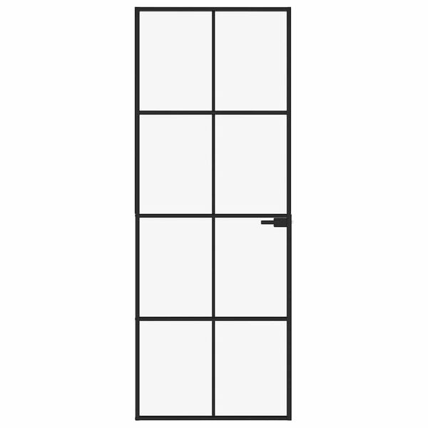 vidaXL Εσωτερική Πόρτα 76x201,5 εκ. Ψημένο Γυαλί και Λεπτό Αλουμίνιο