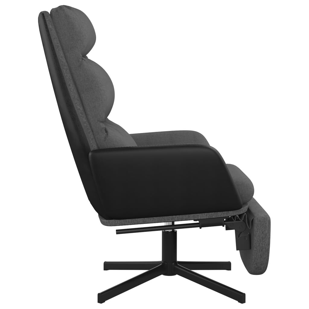 vidaXL Πολυθρόνα Relax Σκούρο Γκρι Υφασμάτινη με Υποπόδιο