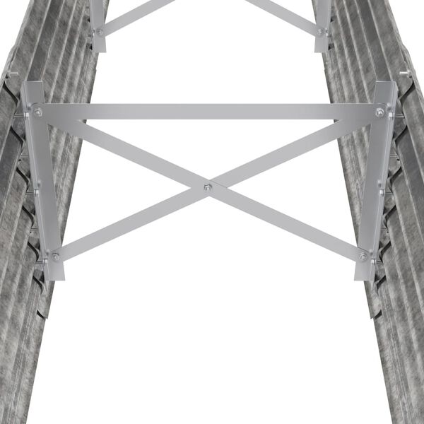 vidaXL Ζαρντινιέρα Ασημί 224x40x36 εκ. Ατσάλι με Ηλεκτρ. Βαφή Πούδρας